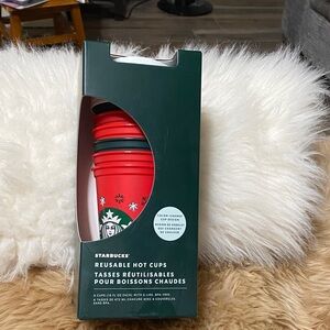 Starbucks Red Reusable Hot Christmas Cups Set